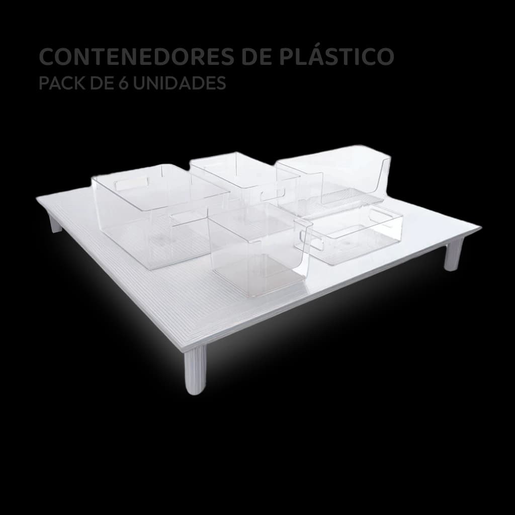 Contenedores de plástico para refrigeradora - 6 unidades
