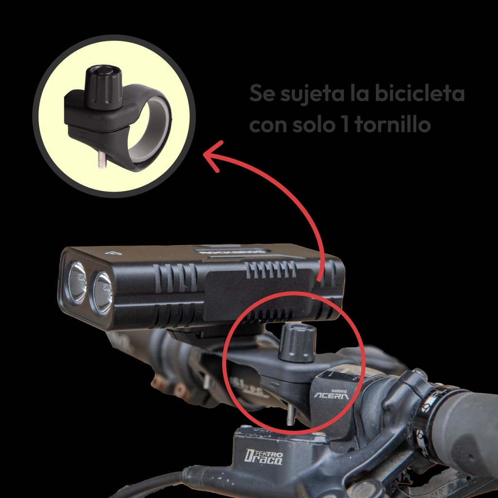 Luz LED para bicicleta recargable vía USB 10000mah - Rango - 500m