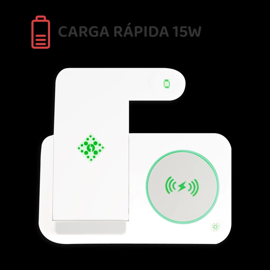 Soporte y cargador inalámbrico para celular - Rectangular