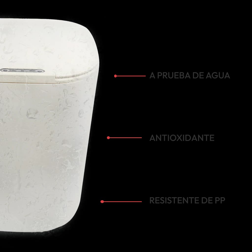 Cubo de basura con sensor inteligente 16L blanco -  Recargable