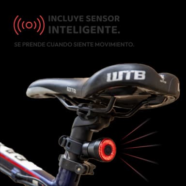 Luz posterior para bicicleta LED-recargable vía USB-inteligente