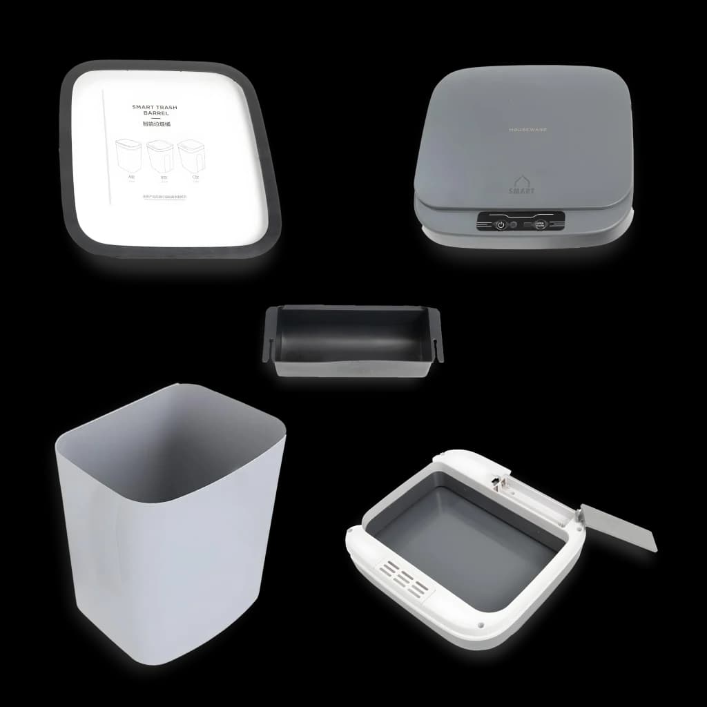 Cubo de basura con sensor inteligente 16L gris - 4 pilas AA"