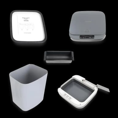 Cubo de basura con sensor inteligente 16L gris - 4 pilas AA"