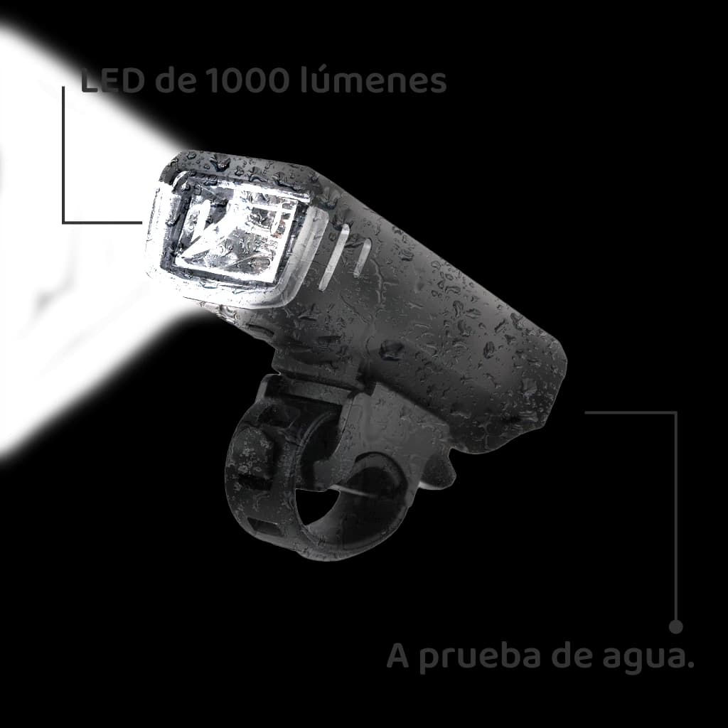 Luz LED para bicicleta recargable vía USB - 2200mah - Rango - 300m