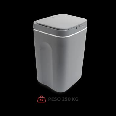 Cubo de basura con sensor inteligente 16L gris - 4 pilas AA"