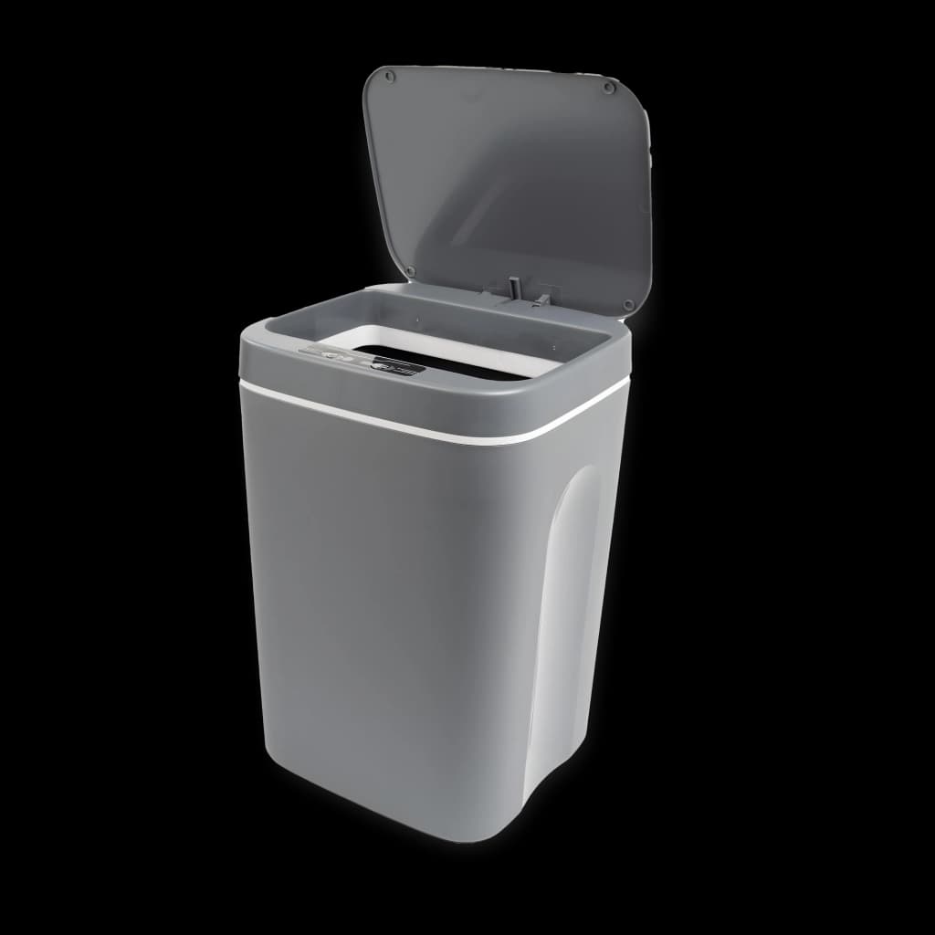 Cubo de basura con sensor inteligente16L gris - 4 pilas AA