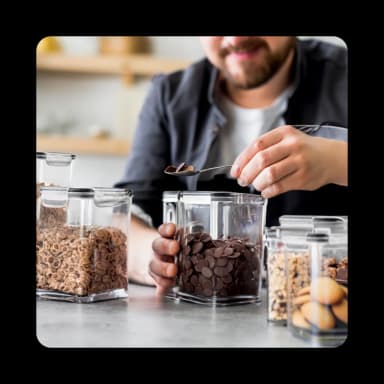 Conjunto de contenedores herméticos para almacenamiento de alimentos 