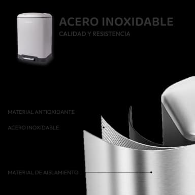 Cubo de basura de acero inoxidable 