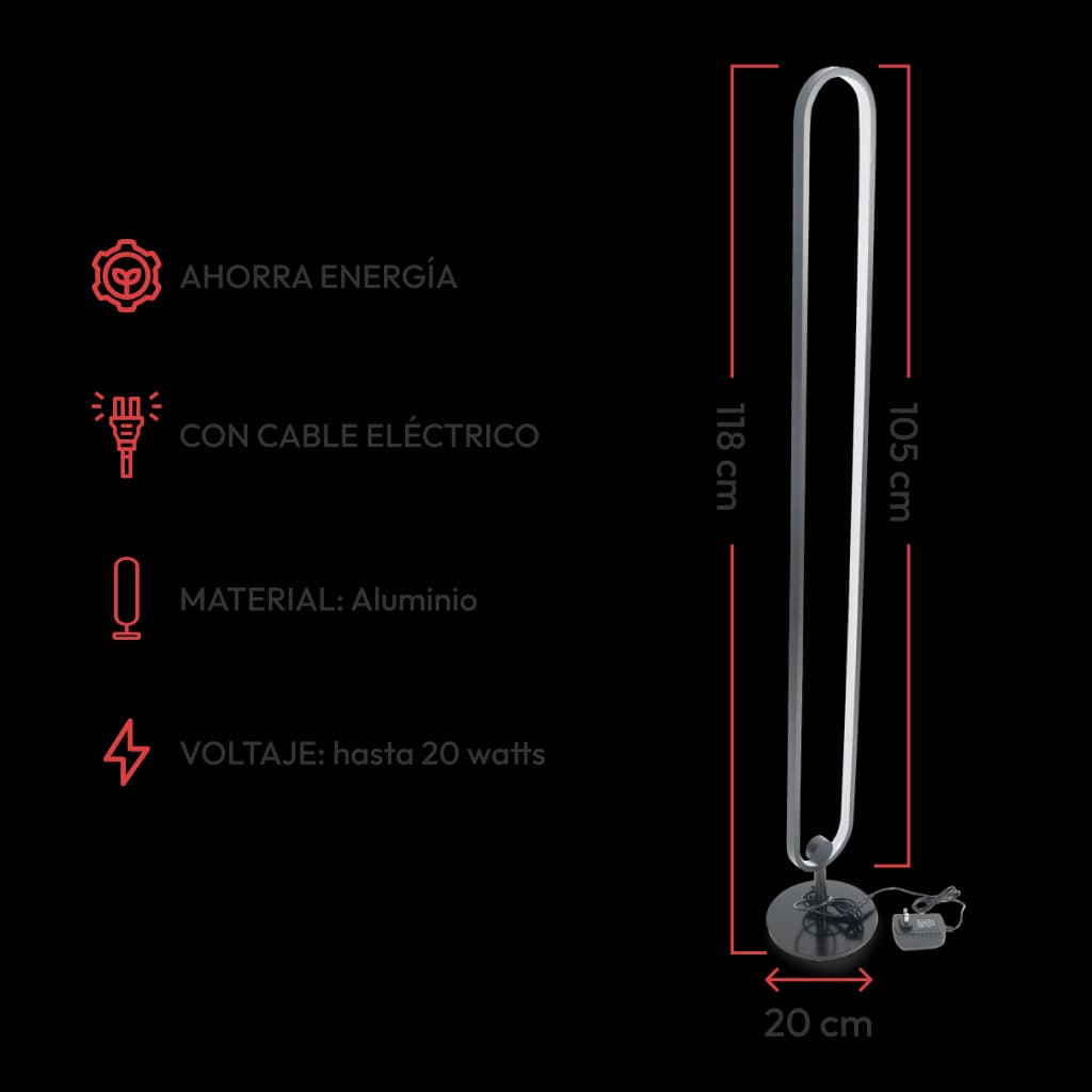 Lámpara nórdica inteligente de piso con control remoto