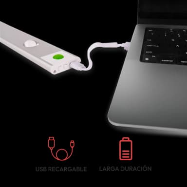 Luz LED con Sensor de movimiento 1600mah-40cm