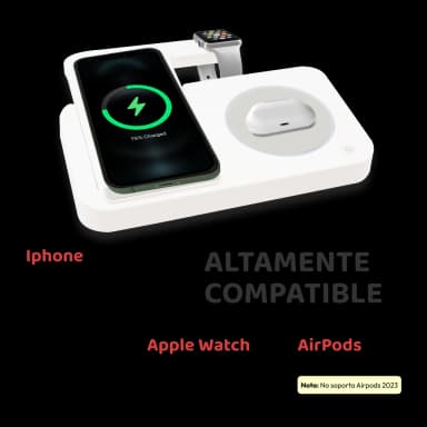 Soporte y cargador inalámbrico para celular - Rectangular