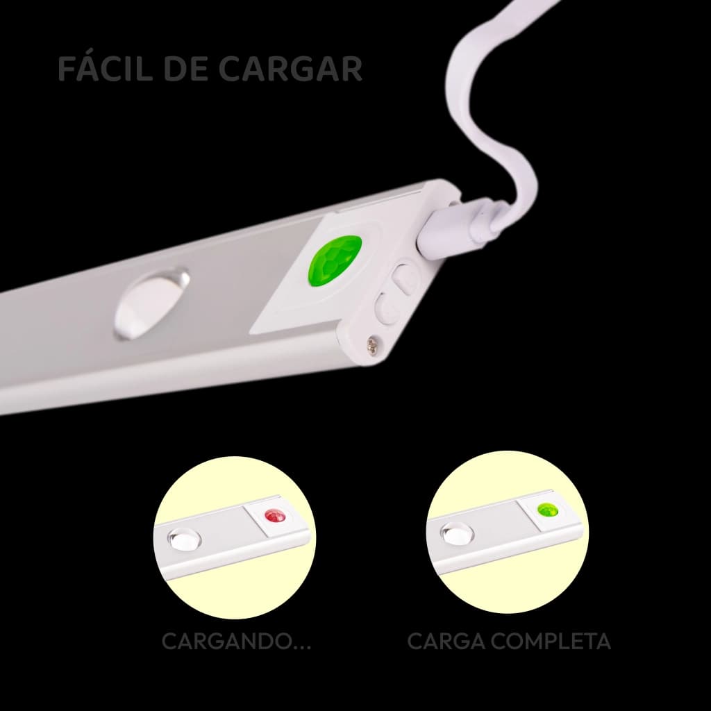 Luz LED con Sensor de movimiento 1600mah-40cm
