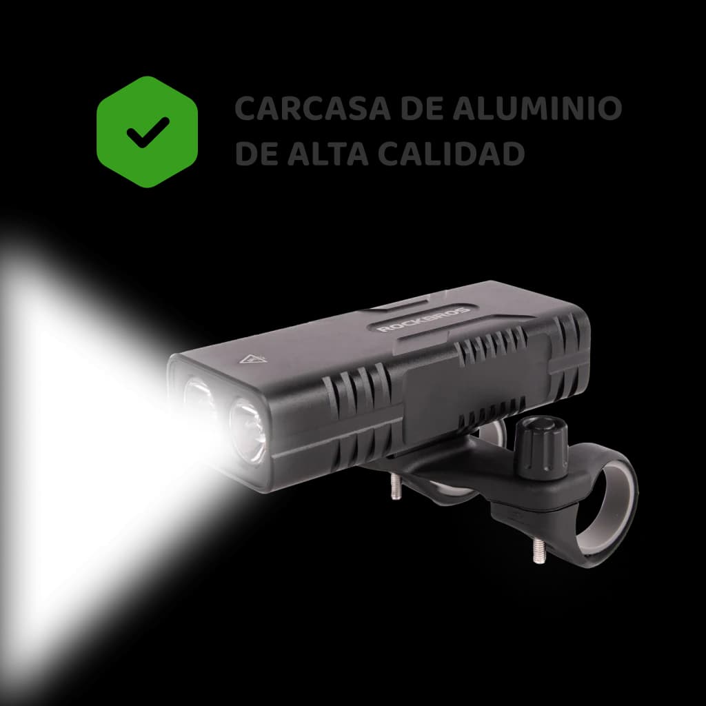 Luz LED para bicicleta recargable vía USB 10000mah - Rango - 500m