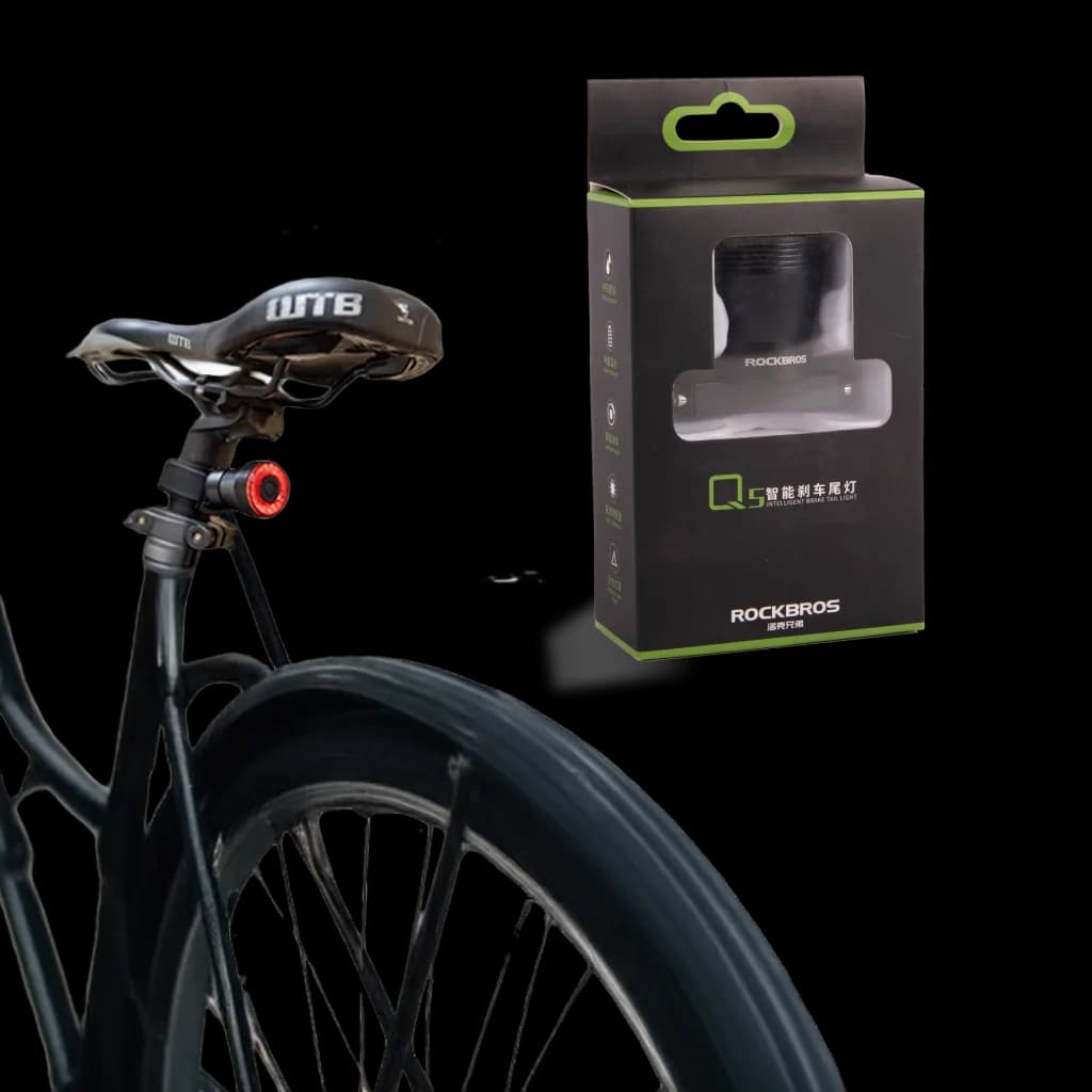 Luz posterior para bicicleta LED-recargable vía USB-inteligente