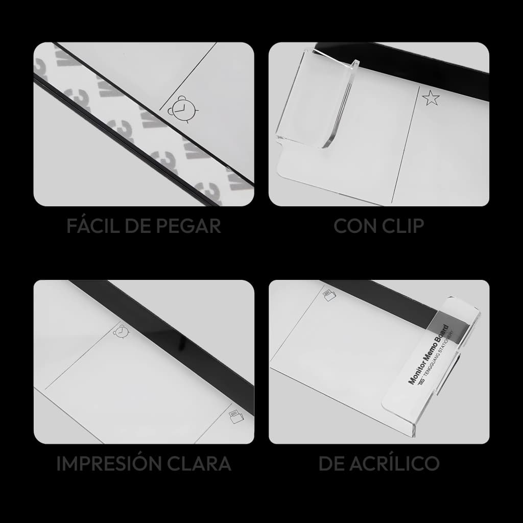 Tablero de notas para monitor de computadora - Plano