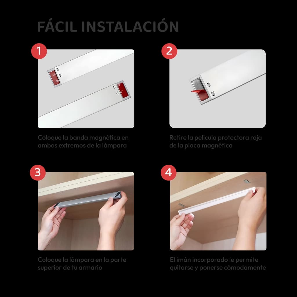 Luz LED con sensor de movimiento 800mah - 40cm