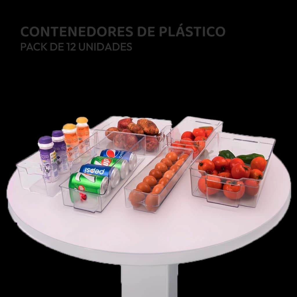 Contenedores de plástico para refrigeradora -12 unidades