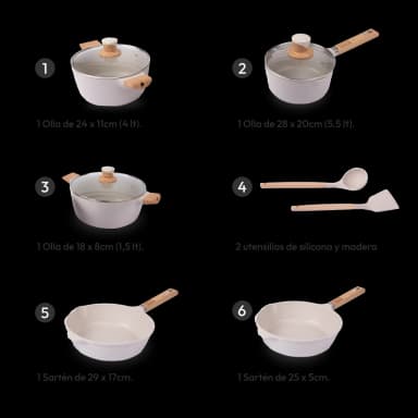 Juego de ollas antiadherentes - 5 piezas