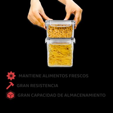 Conjunto de contenedores herméticos para almacenamiento de alimentos 