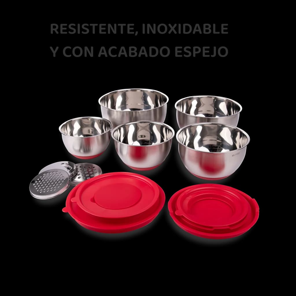 Tazones mezcladores de acero inoxidable