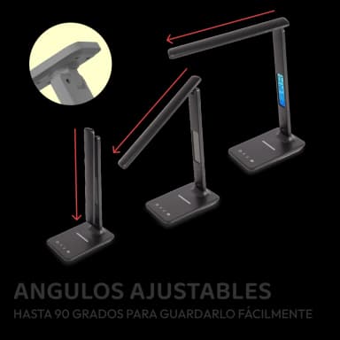 Lámpara Led de escritorio con cargador inalámbrico y reloj