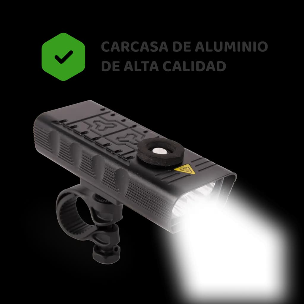 Luz LED para bicicleta recargable vía USB 10000mAh -rango 300m