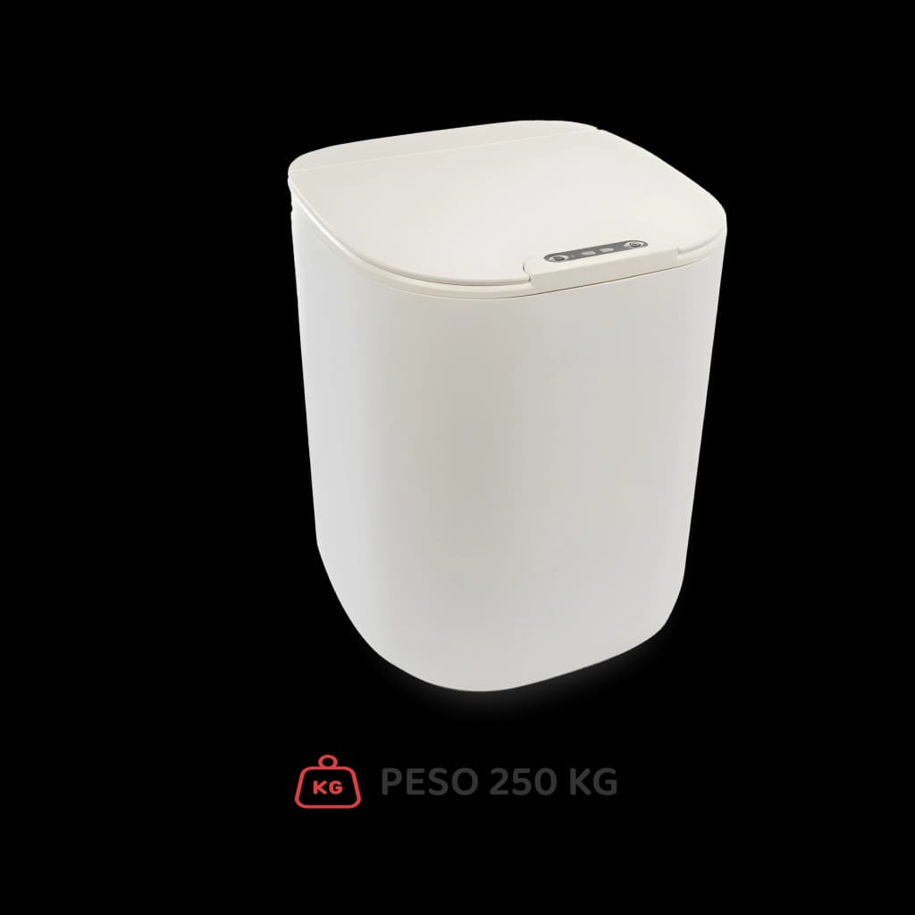 Cubo de basura con sensor inteligente 16L blanco -  Recargable