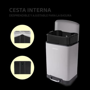Cubo de basura de acero inoxidable 
