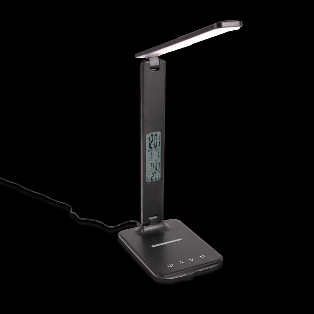 Lámpara Led de escritorio con cargador inalámbrico y reloj
