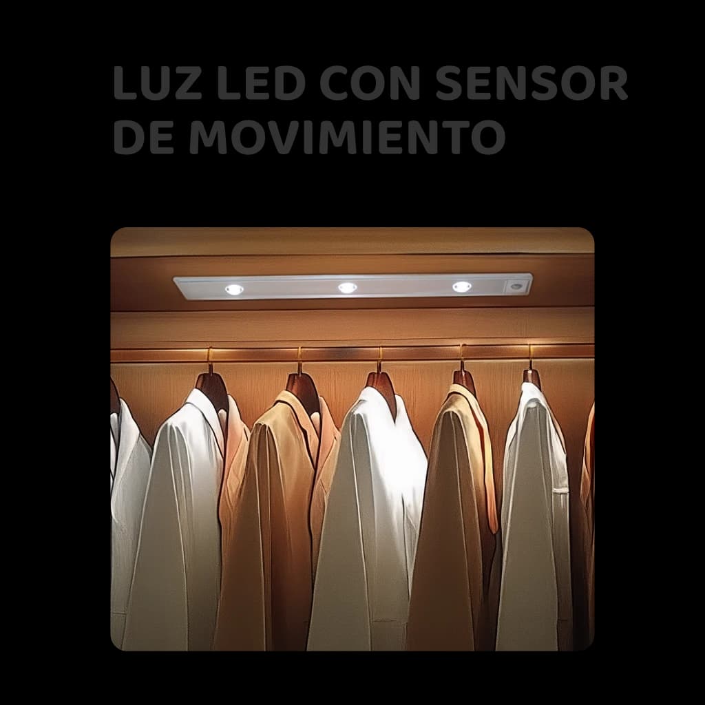 Luz LED con Sensor de movimiento 1600mah-40cm